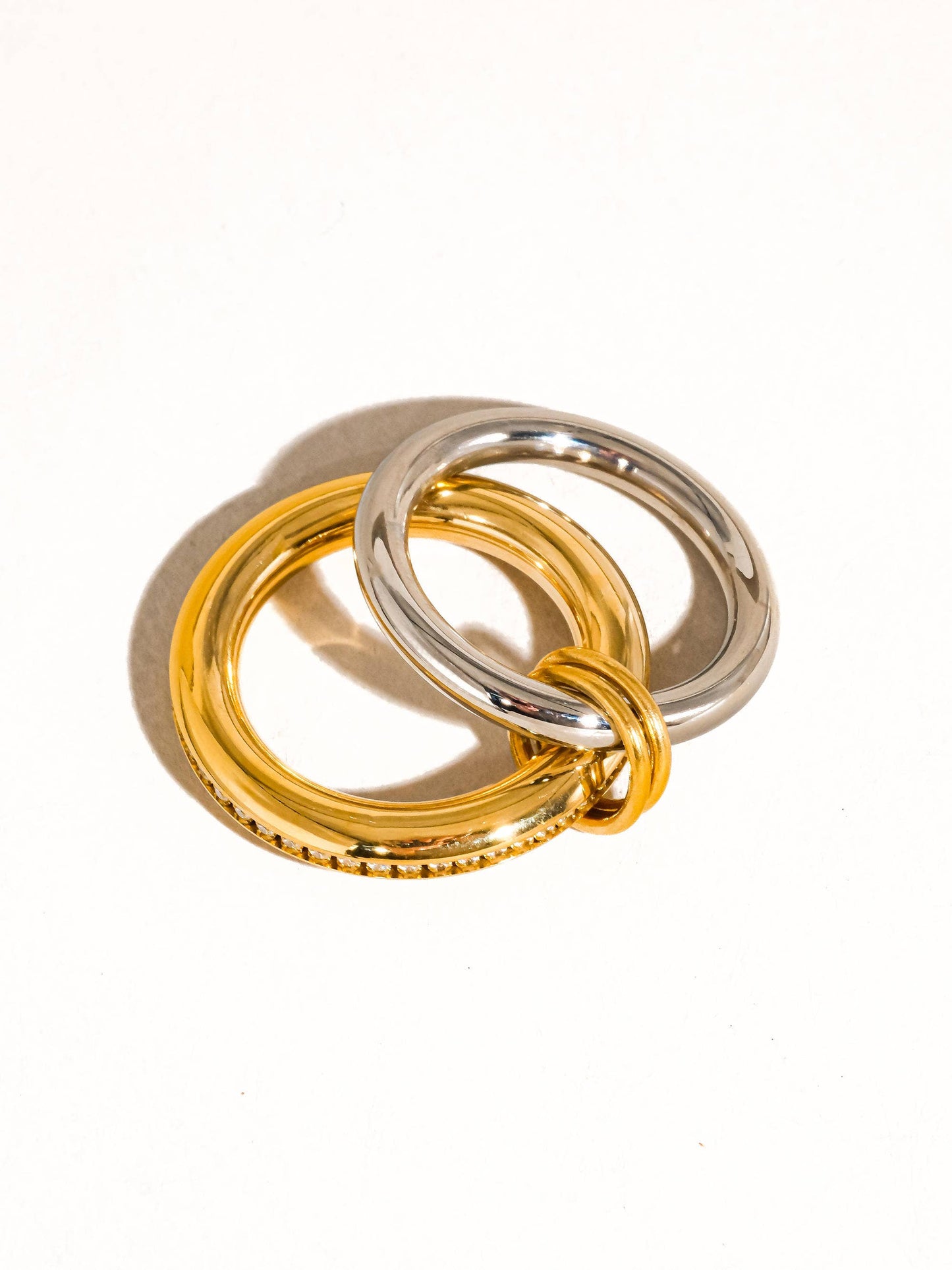 Ring 18K Gold Non-Tarnish Multi Stack CZ Band Ring