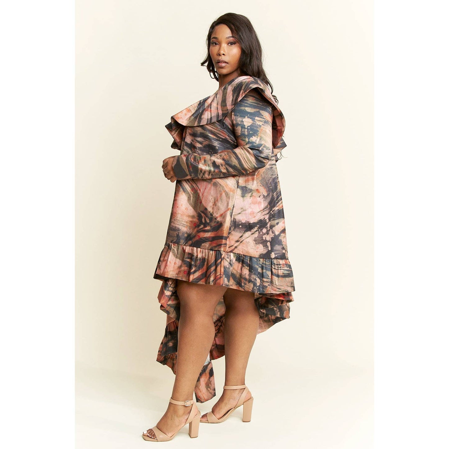 Ruffle Flare Midi Dress