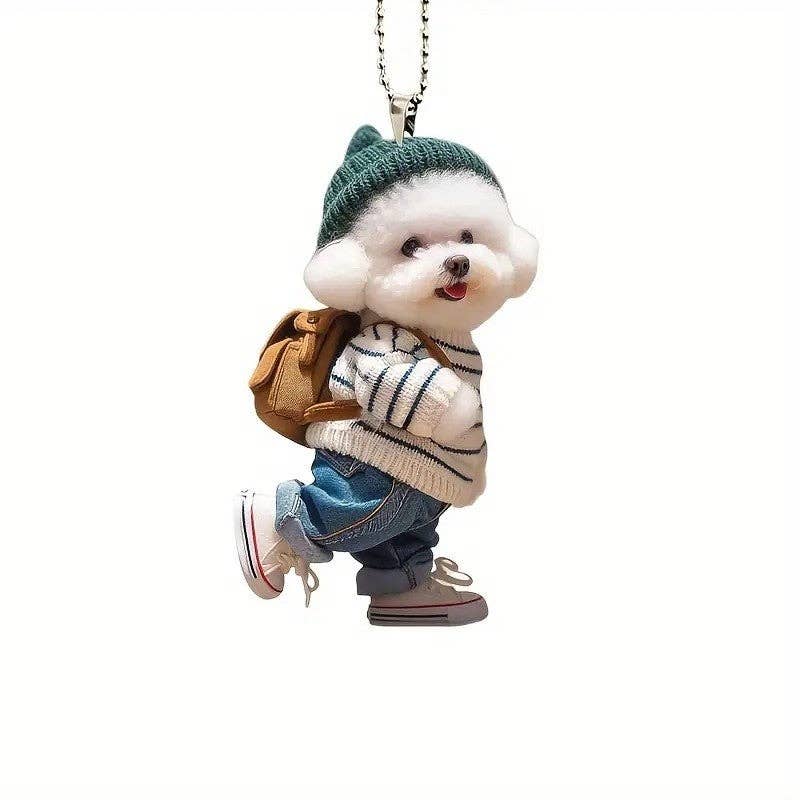 Creative Dog Backpack Keychain Pendant
