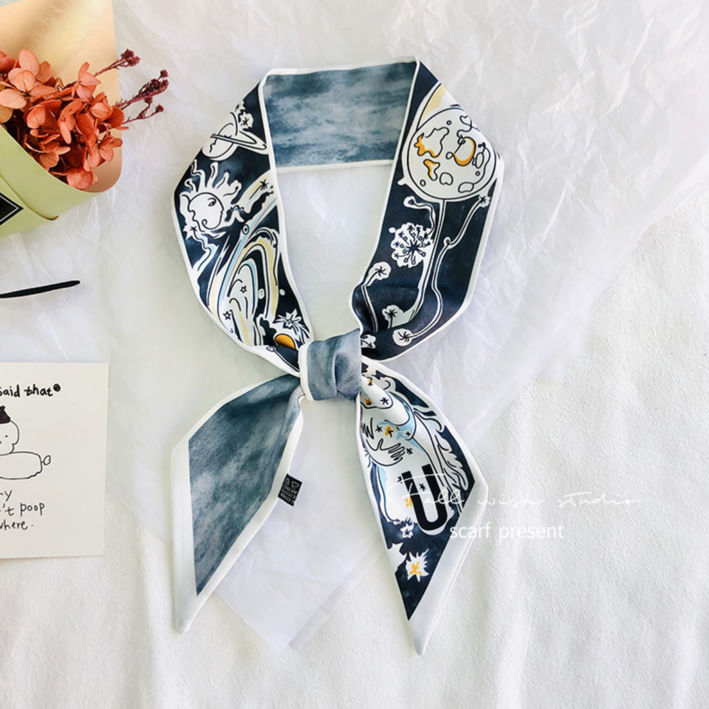Personalized Initial Ribbon Scarf – Luxury Bag Handle Access