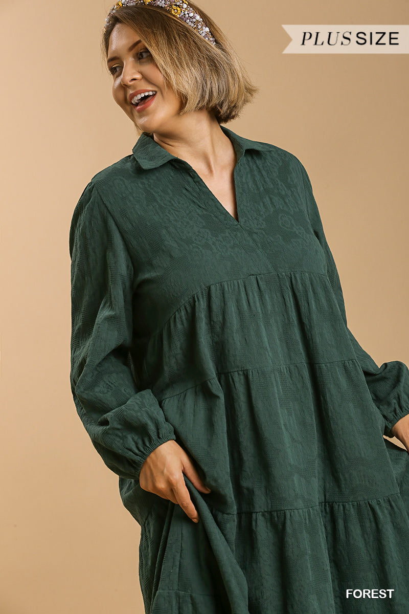 By Anthropologie V-Neck Tiered Maxi Shirt Dress