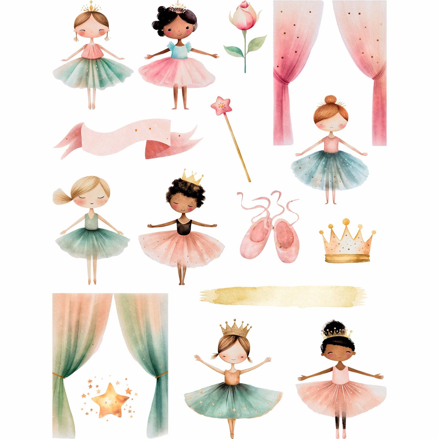 Ballerinas Decoupage Rice Paper - A4 - 6pc – Crafts