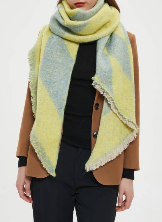 IN STORE ONLY - Multicoloured classy argyle scarf wrap