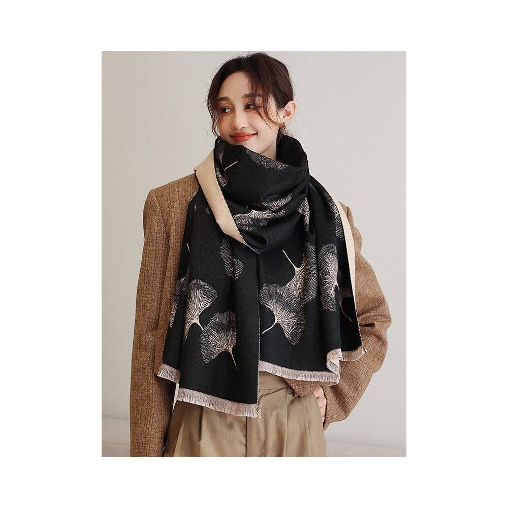 Cozy Tasseled Imitation Cashmere Shawl and Scarf