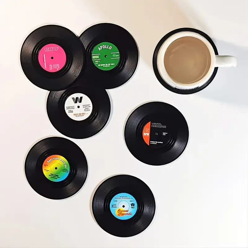 Vinyl Record styled funny Coasters, Music Lover Decor, Gift