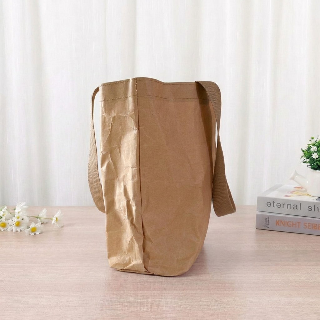 Textural Reusable Waterproof Non-Tear Kraft Paper Tote Bag