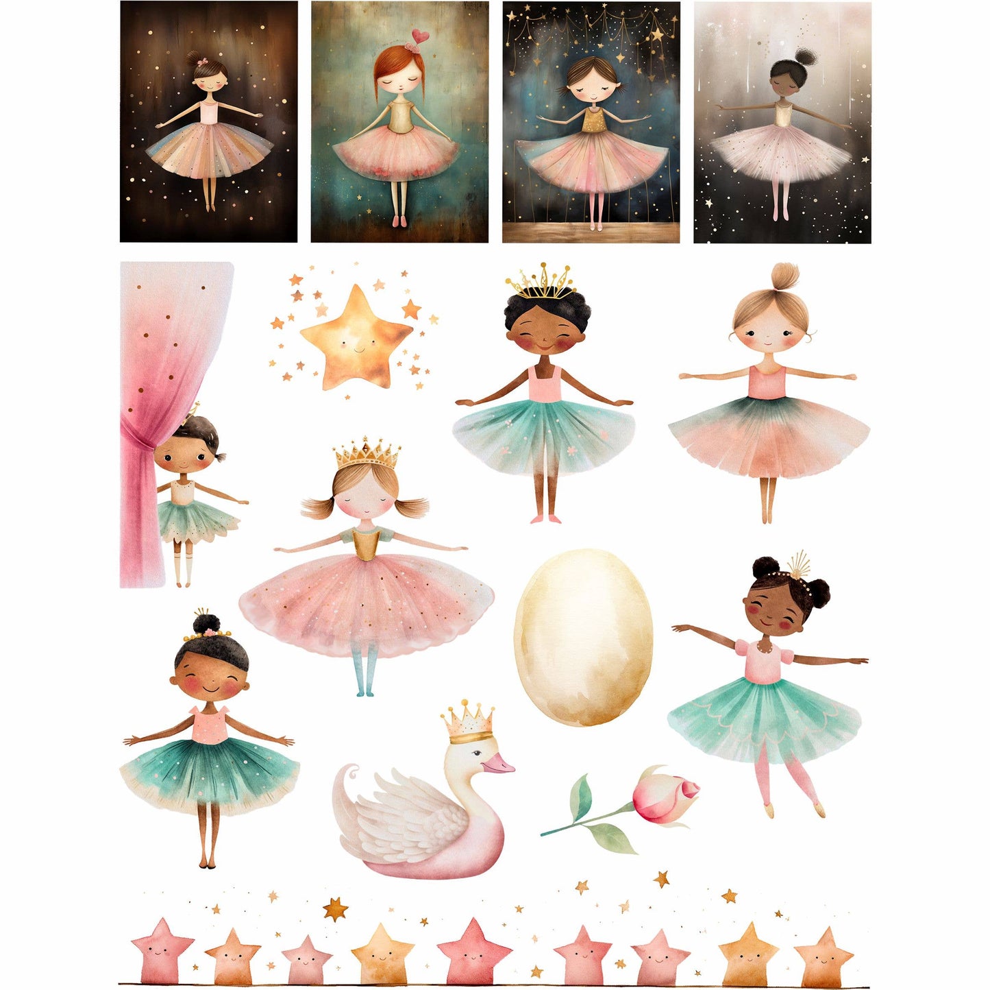 Ballerinas Decoupage Rice Paper - A4 - 6pc – Crafts