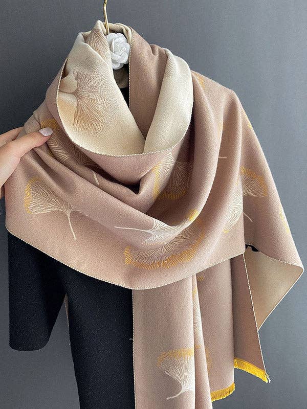 Cozy Tasseled Imitation Cashmere Shawl and Scarf