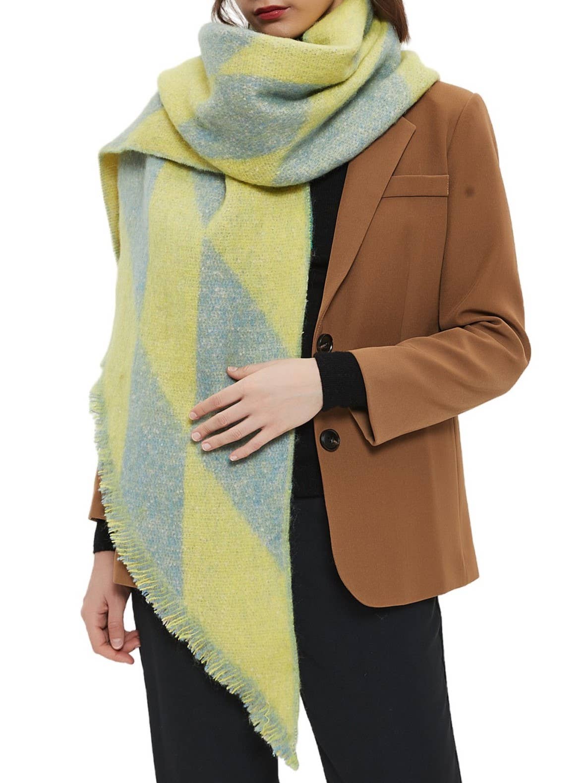 IN STORE ONLY - Multicoloured classy argyle scarf wrap