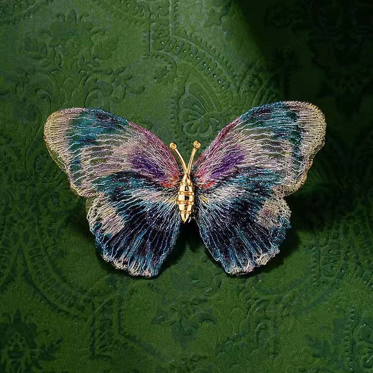 Elegant Butterfly Brooch Vintage Insect Pin for Women's Suit