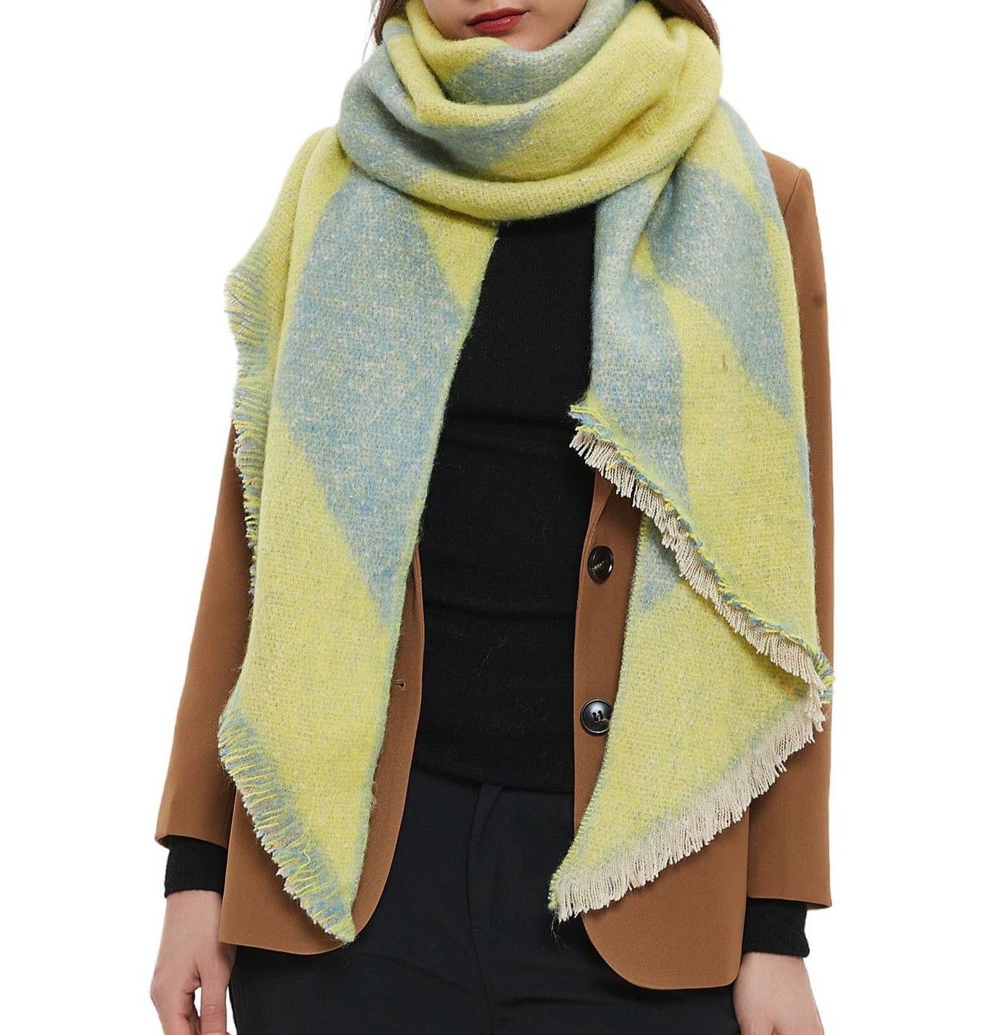 IN STORE ONLY - Multicoloured classy argyle scarf wrap