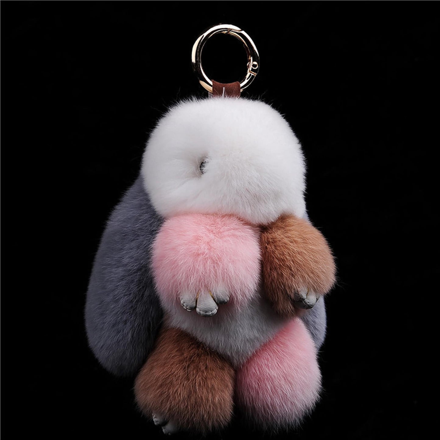 AVAILABLE IN STORE & ON LINE Fur Keychain Pom Bag Charm 14cm Real Rabbit Fur Furry