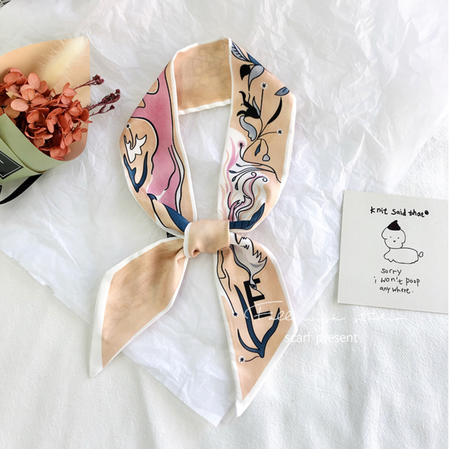 Personalized Initial Ribbon Scarf – Luxury Bag Handle Access