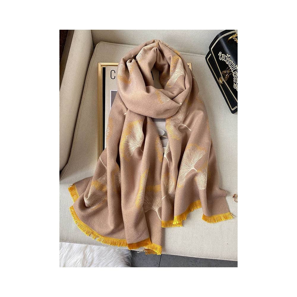 Cozy Tasseled Imitation Cashmere Shawl and Scarf