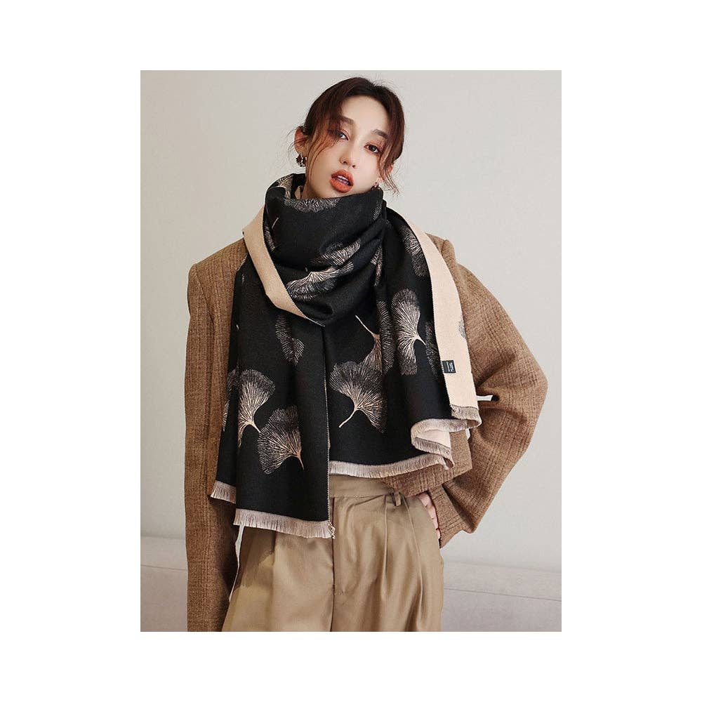 Cozy Tasseled Imitation Cashmere Shawl and Scarf