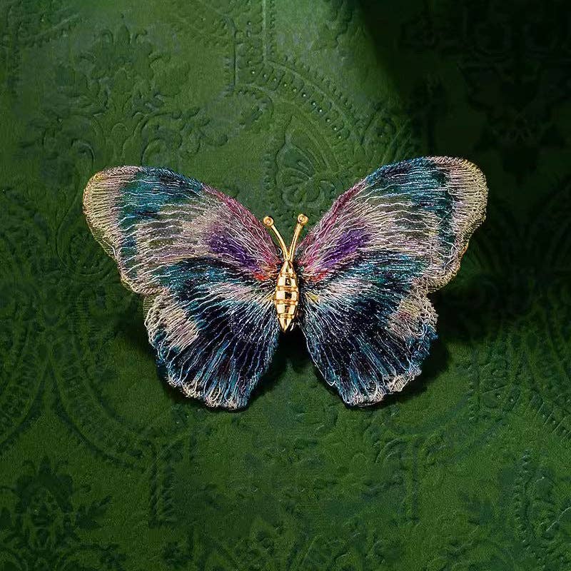 Elegant Butterfly Brooch Vintage Insect Pin for Women's Suit