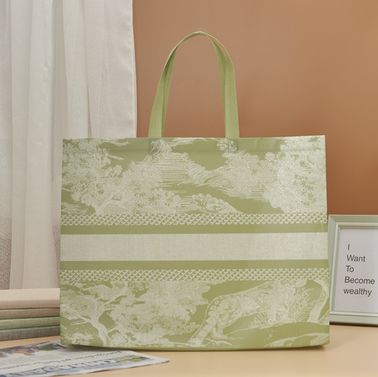 AVAILABLE IN STORE & ON LINE  - Matcha green marble non-woven bag