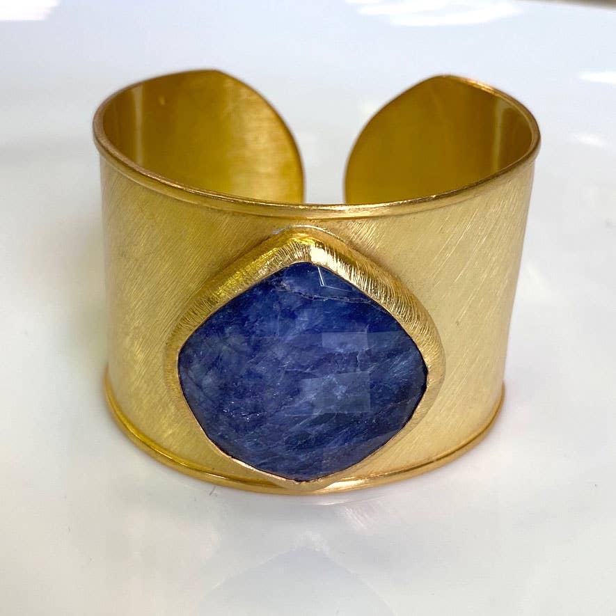 AVAILABLE IN STORE ONLY - Natural Gemstone Cuff Bangle