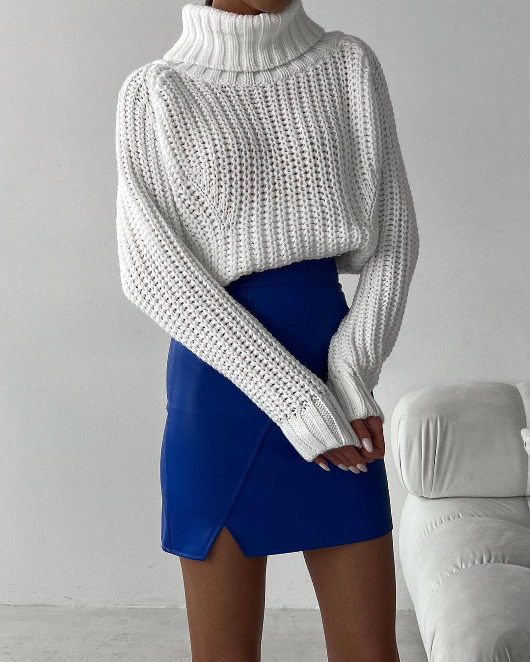 IN STORE ONLY High-neck loose casual versatile knit sweater