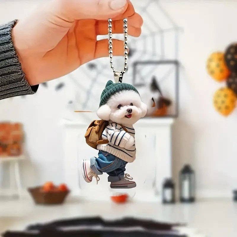 Creative Dog Backpack Keychain Pendant