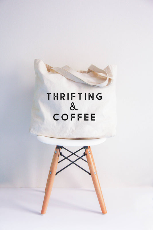 AVAILABLE IN STORE ONLY - Thrifting  & Coffee Tote Bag 2 SIZES