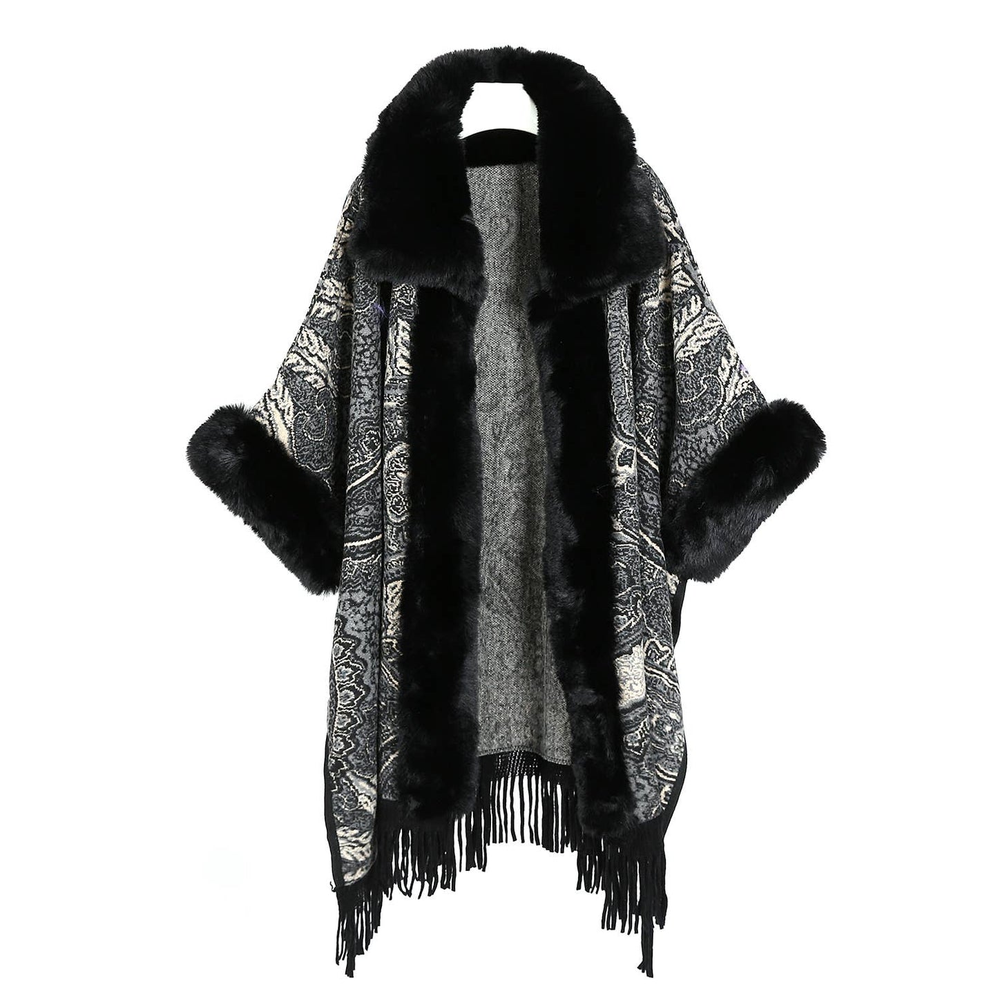 Paisley print cape