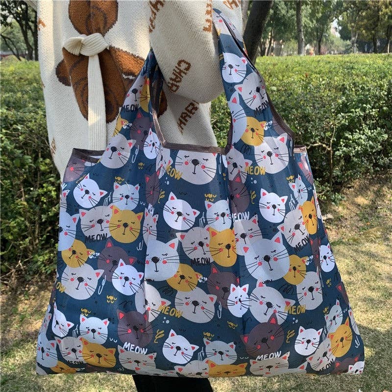 Large Capacity Single Shoulder Printed Foldable Cloth Bag
