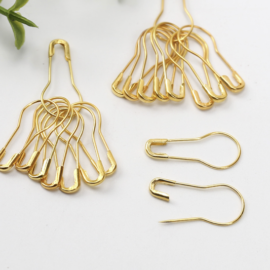 100pcs Small Gourd-Shaped Gold Metal Safety Pins