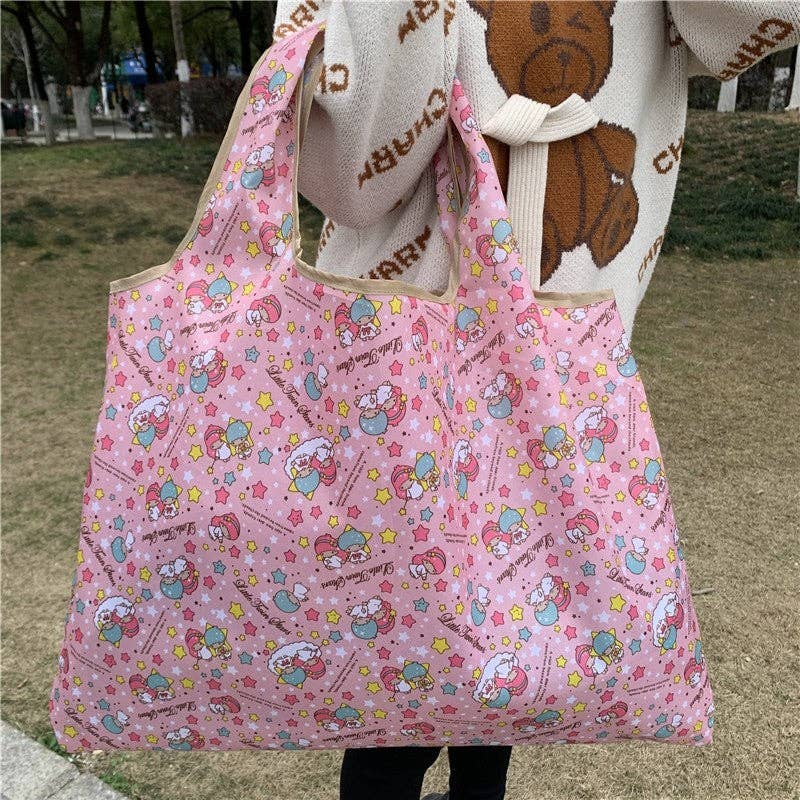 Large Capacity Single Shoulder Printed Foldable Cloth Bag