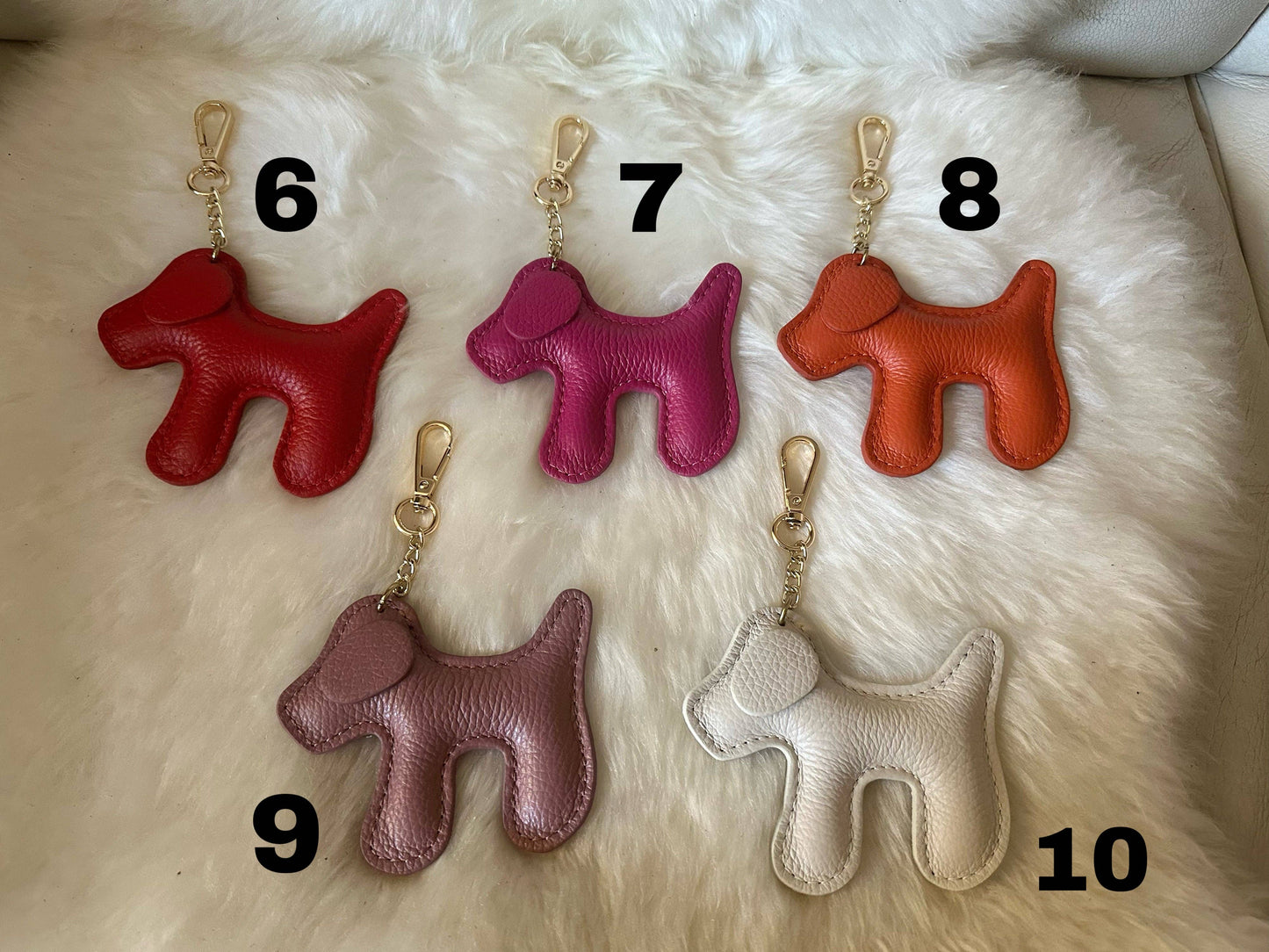 Dog keychain - genuine leather