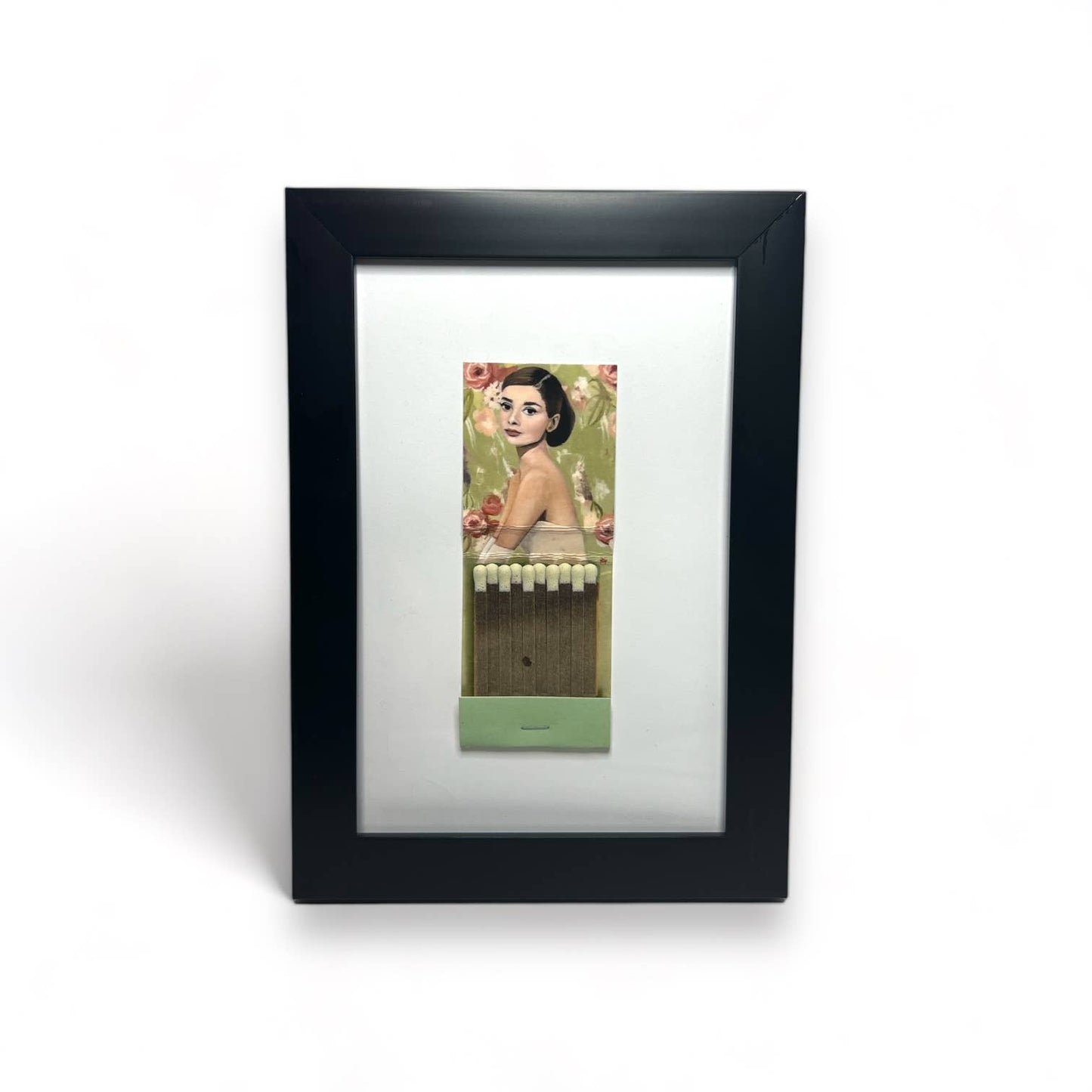 Audrey Hepburn Handmade Matchbook Print Framed