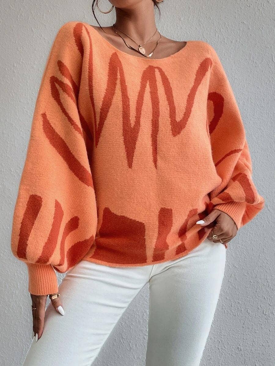 AVAILABLE IN STORE ONLY - New loose lantern sleeve design sweater