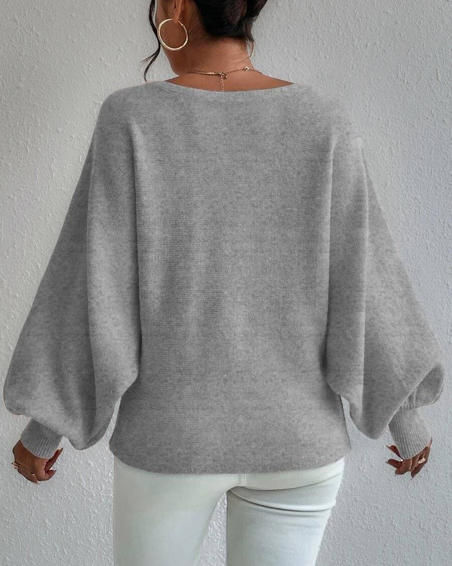 AVAILABLE IN STORE ONLY - New loose lantern sleeve design sweater