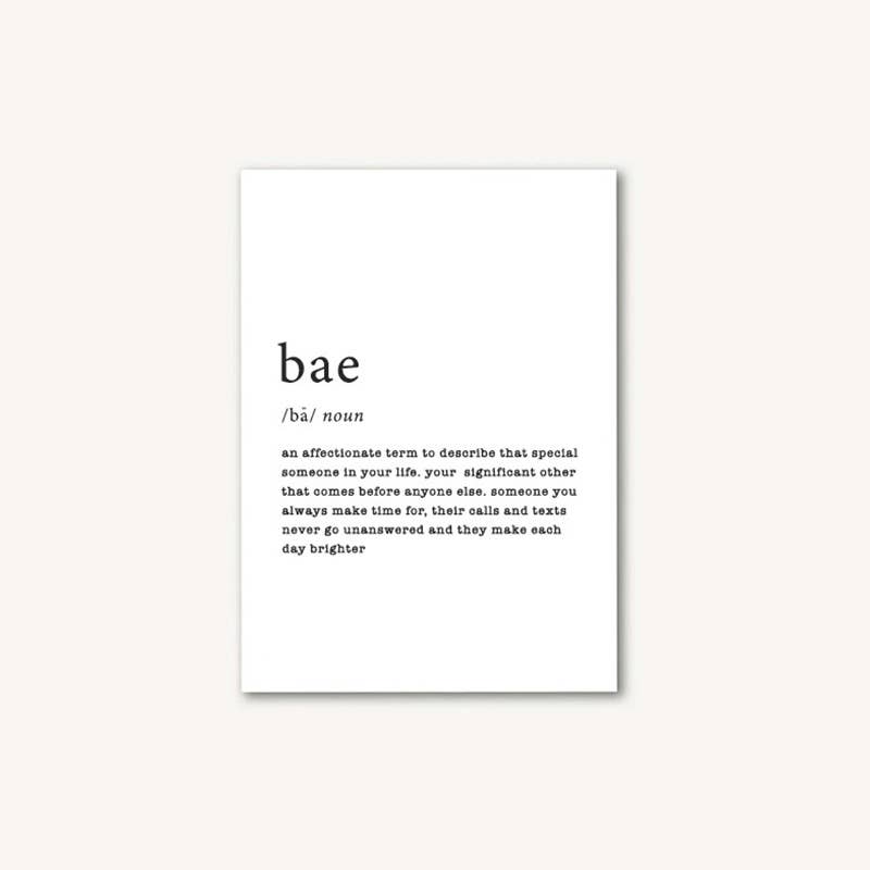 Bae Defined Greeting Card - Love, Friendship