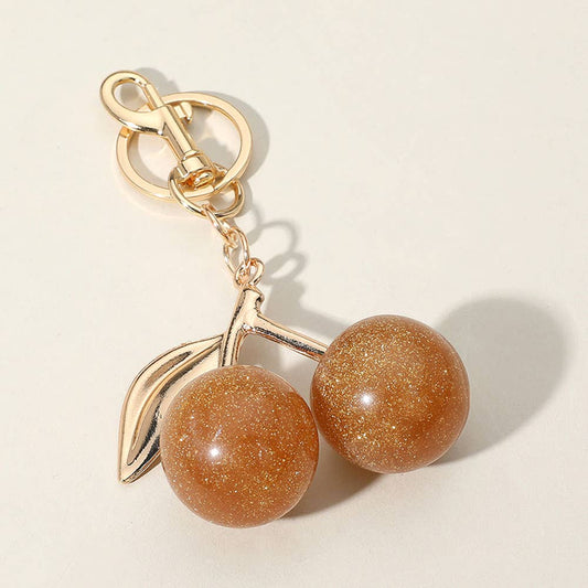 Glittered Cherry Keychain / Bag Charm