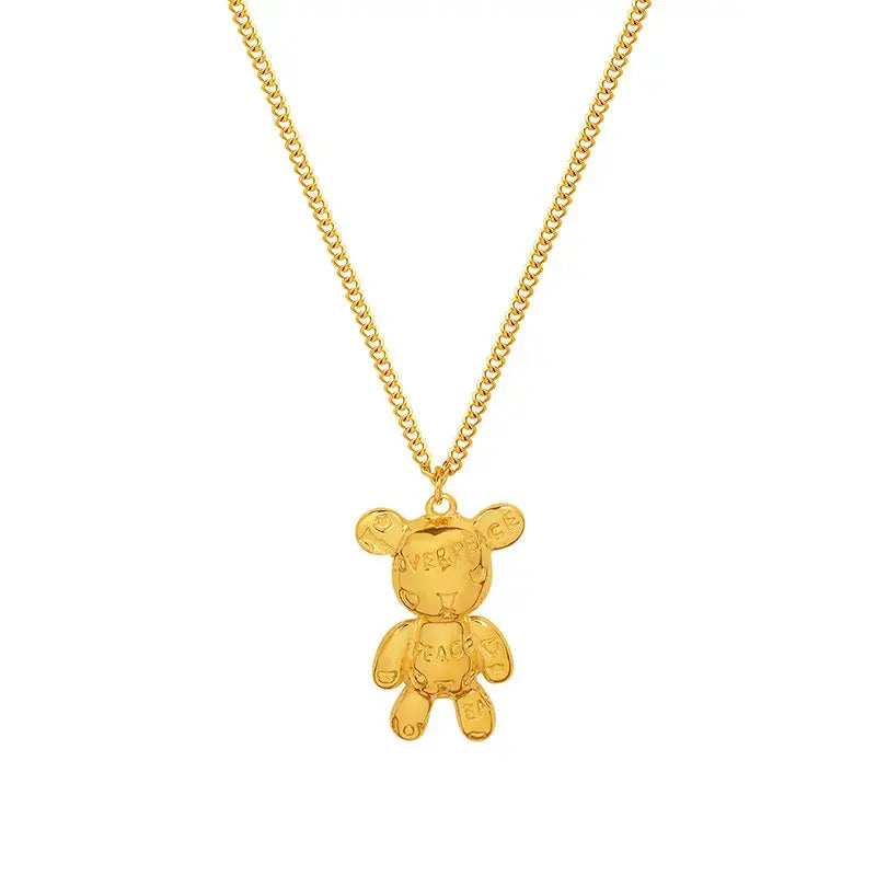 PEACE & LOVE BEAR NECKLACE