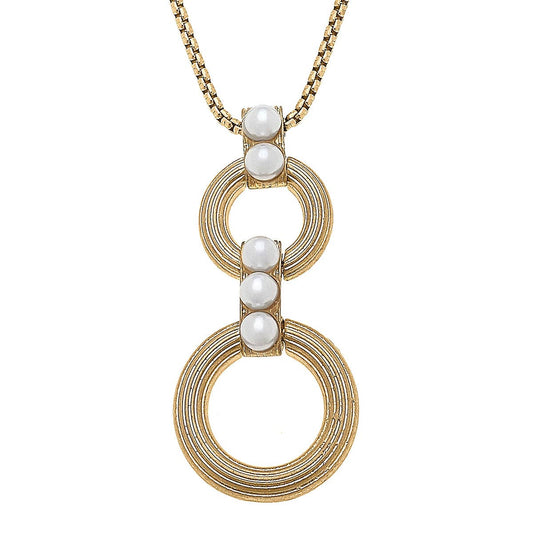 IN STORE ONLY - Margo Pearl Necklace in Worn Gold & Ivory