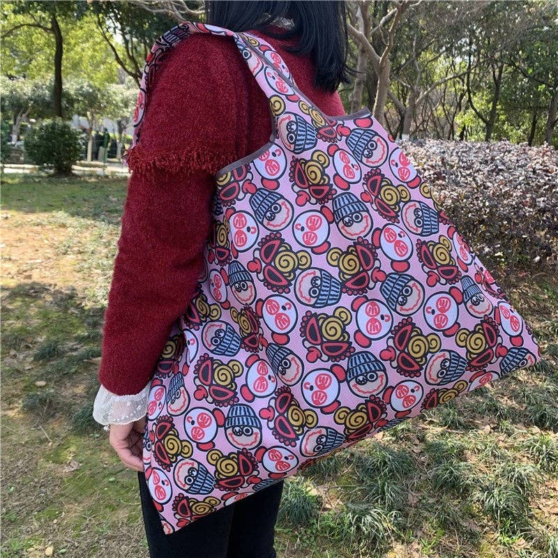 Large Capacity Single Shoulder Printed Foldable Cloth Bag