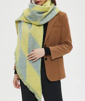 IN STORE ONLY - Multicoloured classy argyle scarf wrap