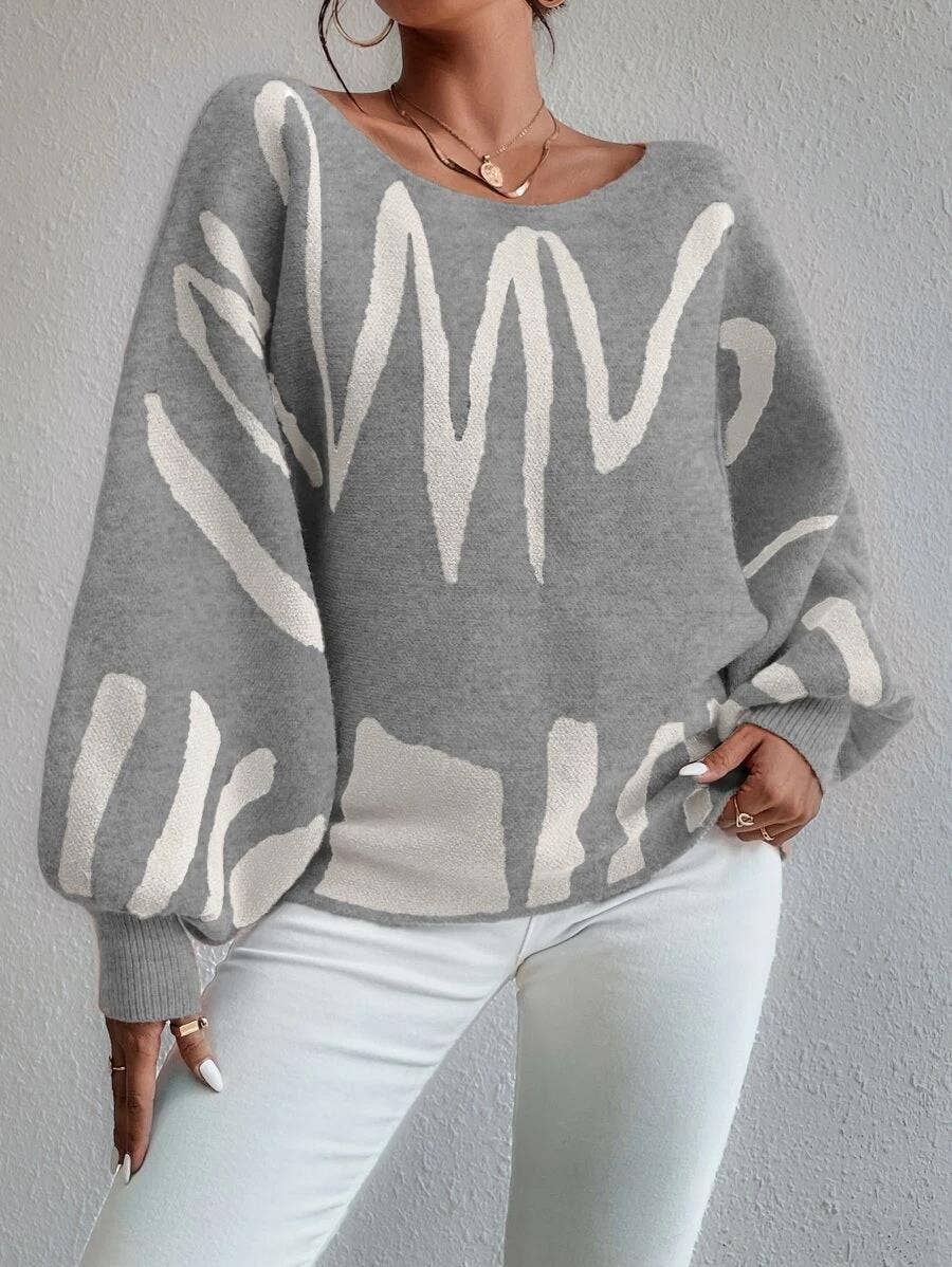 AVAILABLE IN STORE ONLY - New loose lantern sleeve design sweater