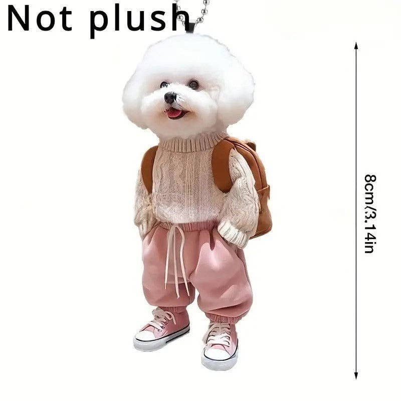 Creative Dog Backpack Keychain Pendant