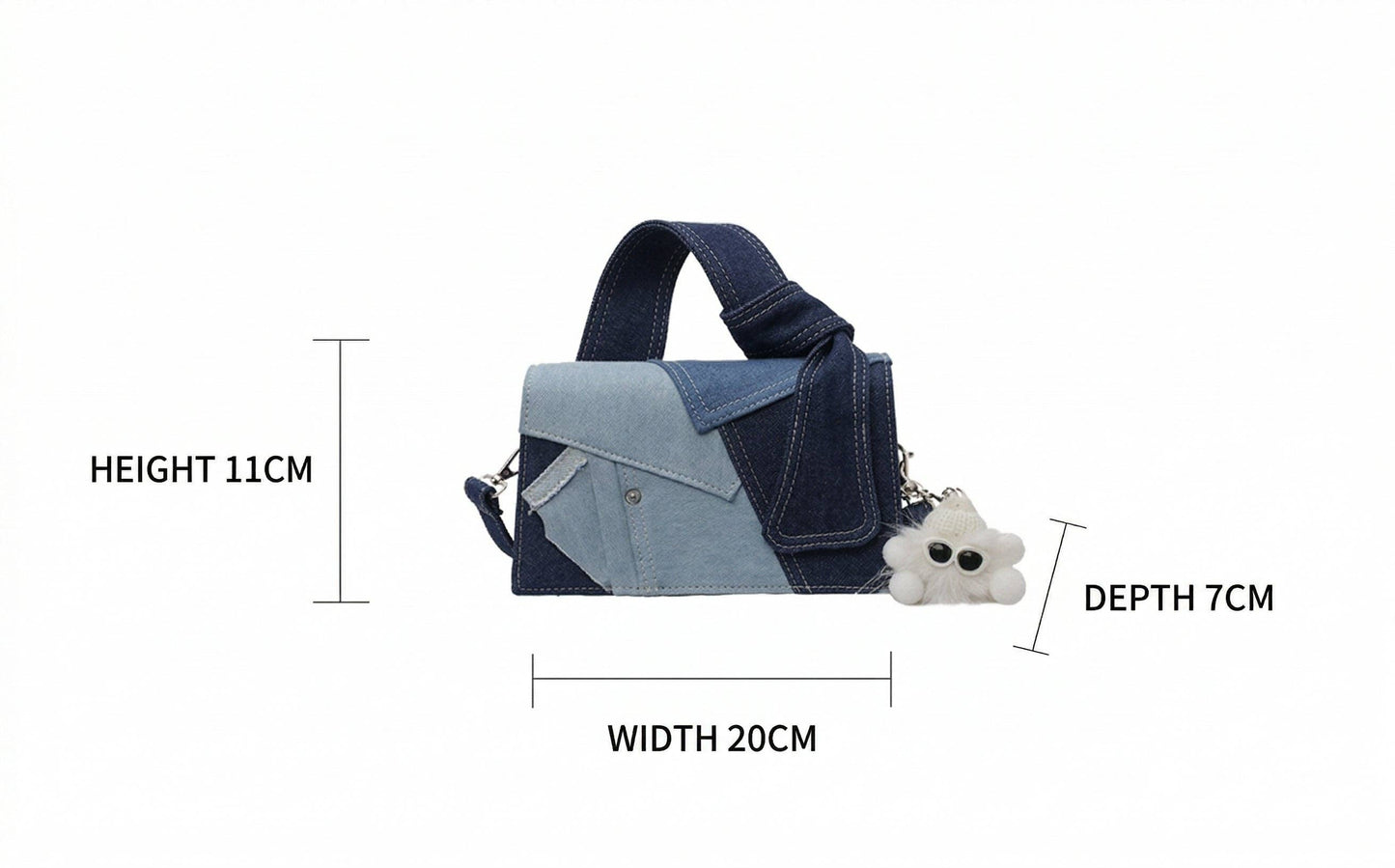 Women's Simple Denim Fashion Crossbody Square Bag