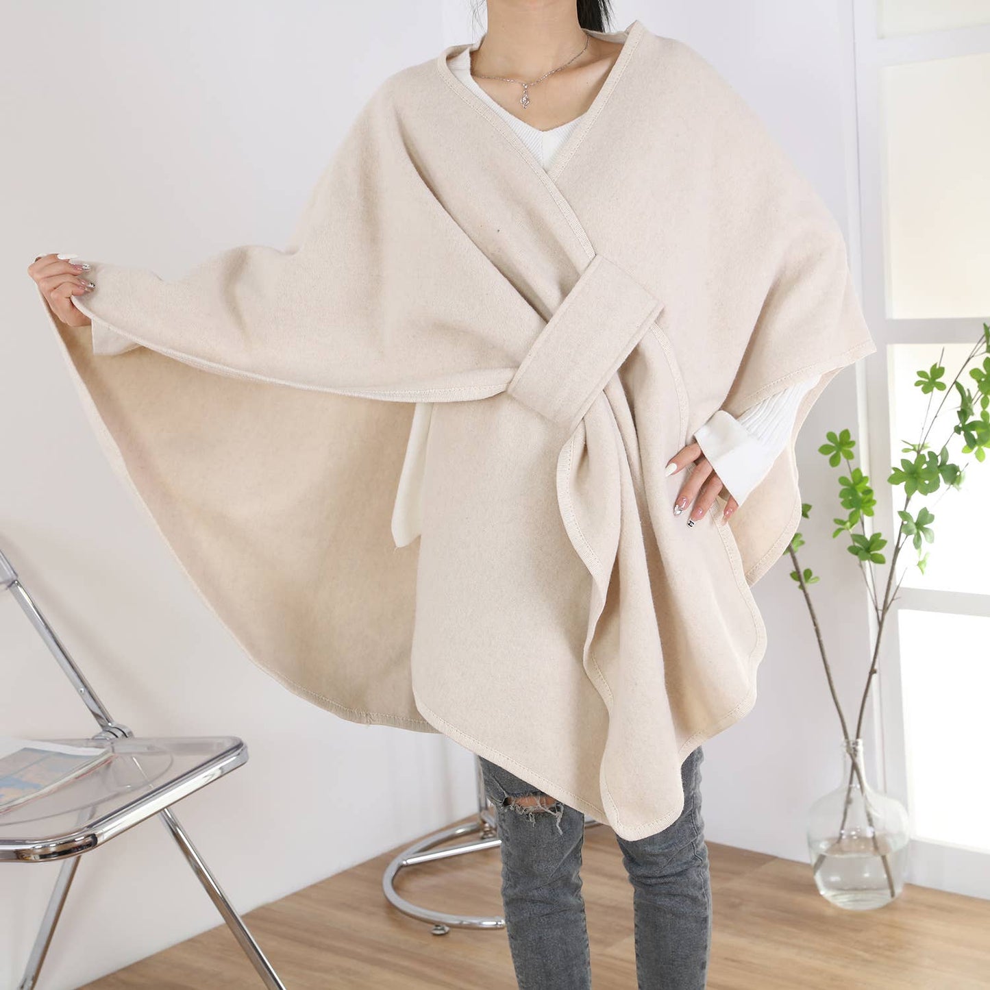 AVAILABLE IN STORE ONLY - Elegant Pull Through Poncho