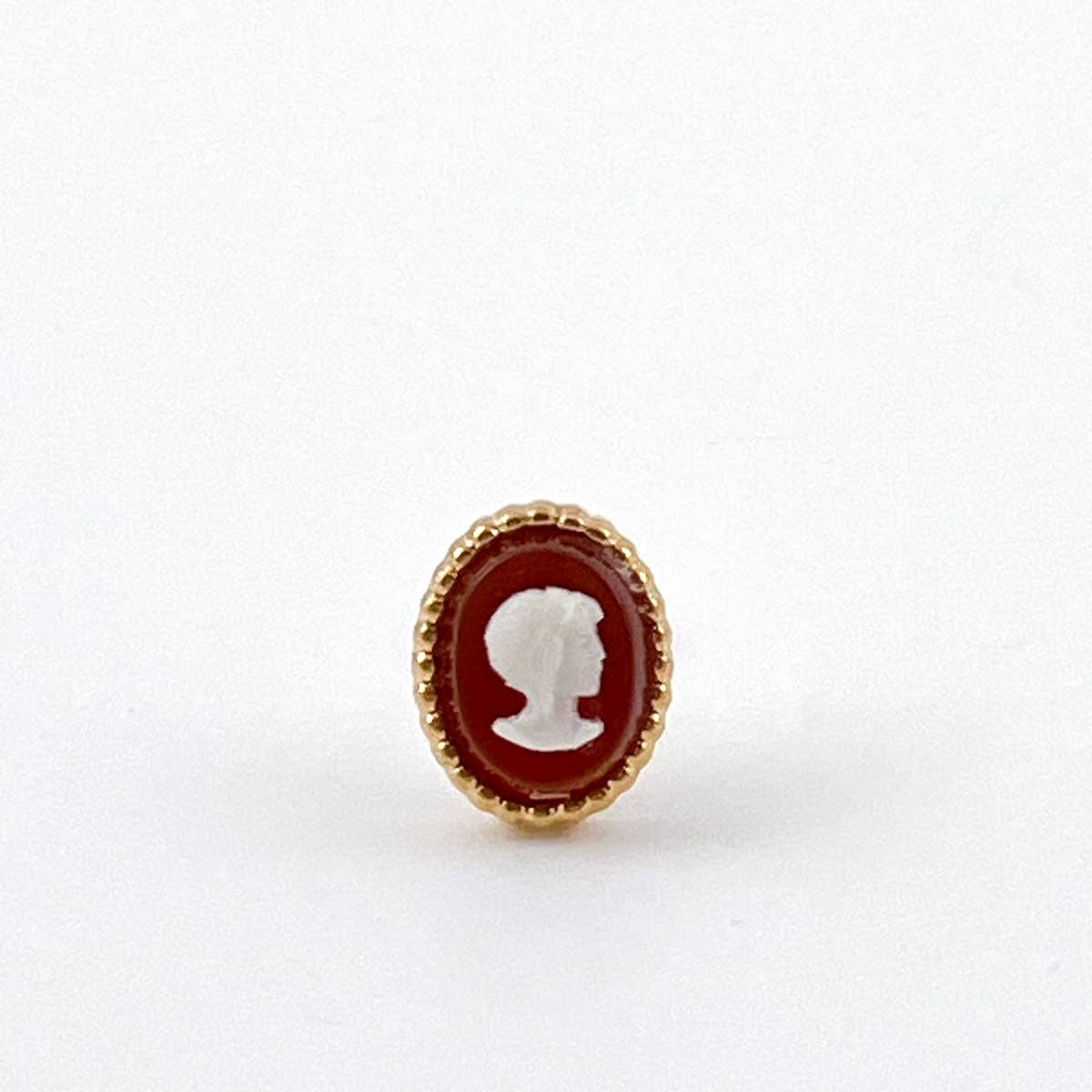 True Vintage Series | Petite Tiny Cameo Stud Earrings, Gold
