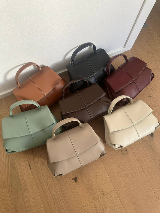 ZAYNA Large -handbag in refined genuine leather with shoulder strap