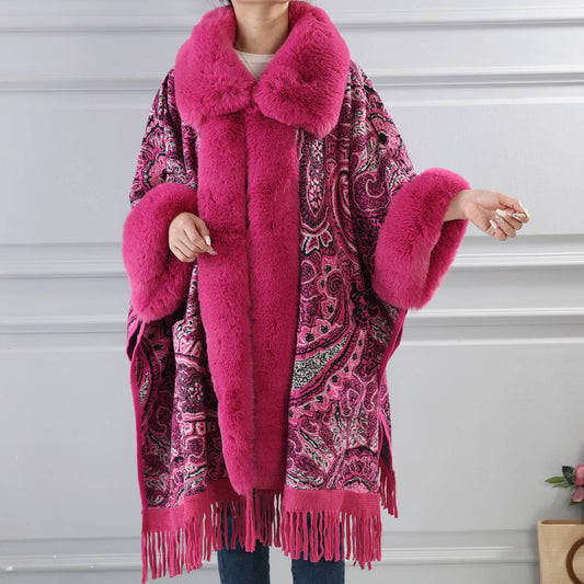 Paisley print cape