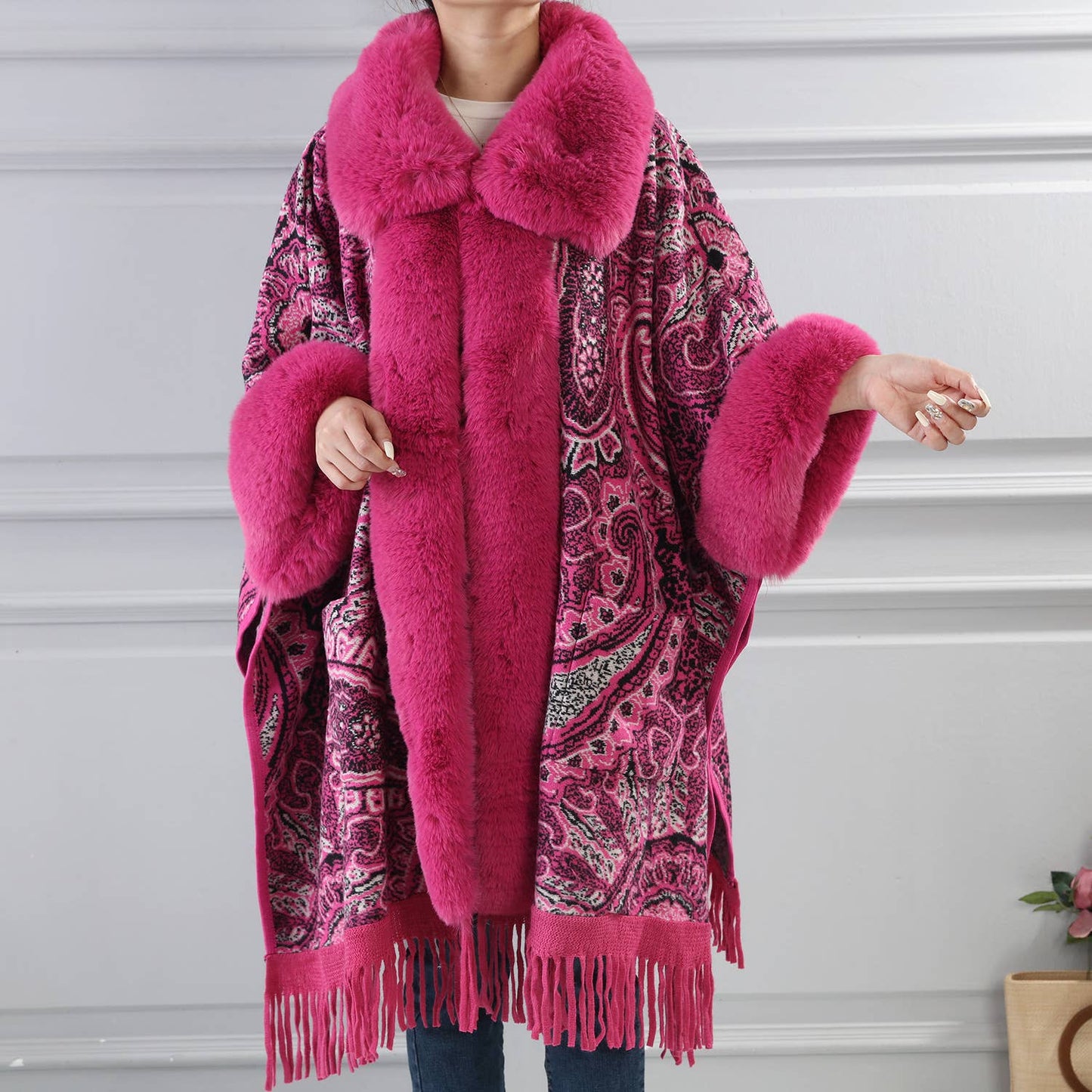 Paisley print cape