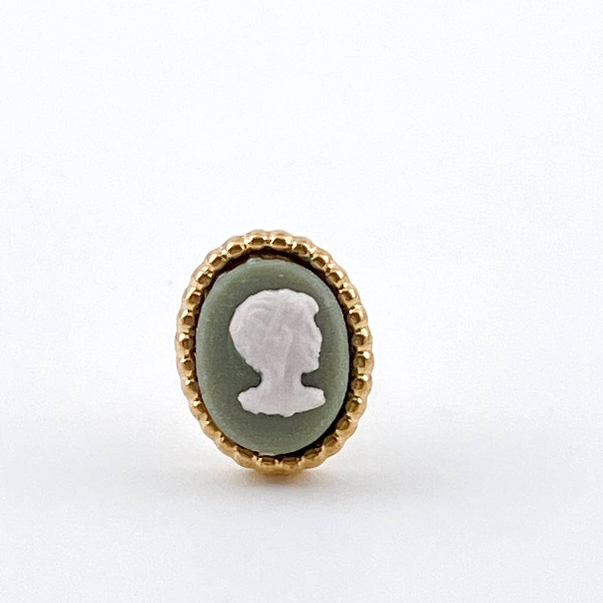 True Vintage Series | Petite Tiny Cameo Stud Earrings, Gold