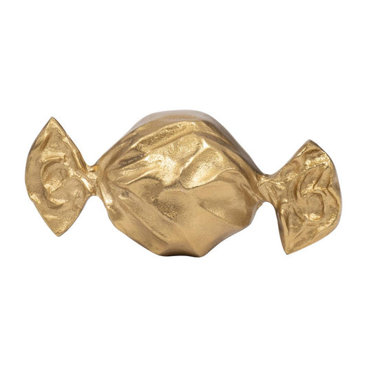 Gold 9 in. Metal Modern Solid Wrapped Candy Figurine