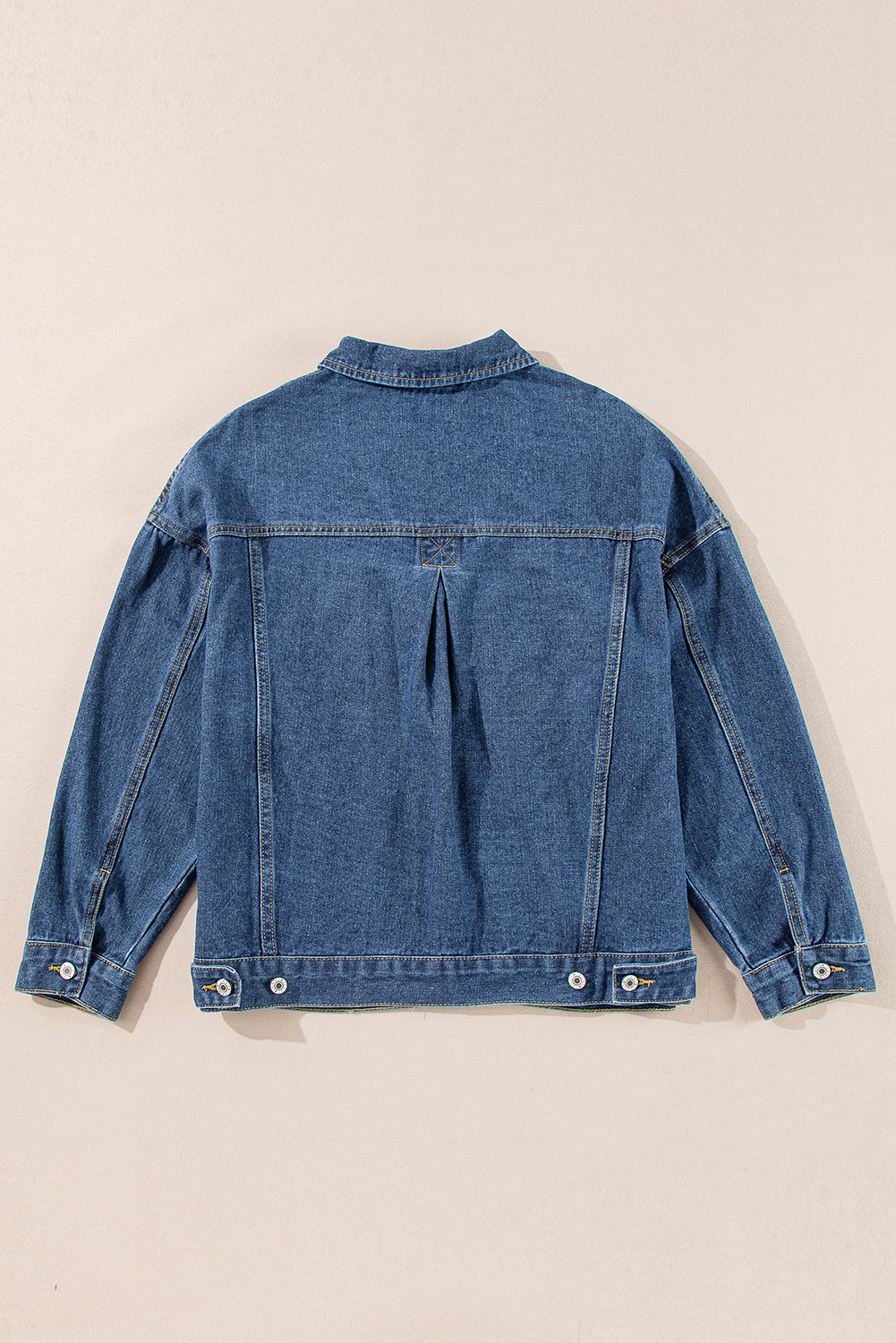 AVAILABLE ONLINE ONLY Dark Blue Washed Oversize Pocketed Denim Jacket